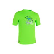 Decathlon Olaian Yeşil Desenli 100 Çocuk Slim Fit Kısa Kollu Uv Korumalı Tshirt