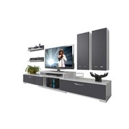 Decoraktiv Flex 5D130 MDF Beyaz Siyah Tv Ünitesi