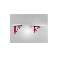 Decormet 015021201504205 Parlak Beyaz Kırmızı 20x60 cm Retro Raf Seti