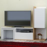 Decorotika Begi Beyaz-Teak Tv Ünitesi