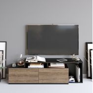 Decorotika Nexera Siyah Ceviz Tv Ünitesi