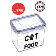 DEEMBRO 3,5-4 kg mama alır cat food yazılı Kedi Mama maması Saklama Kabı 9 Lt vakumlu Sızdırmaz Contalı