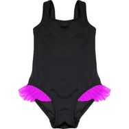 Deep Beach DB200618CM Siyah Pembe Fırfır Detaylı Kız Çocuk Mayo
