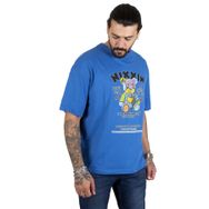 Deepsea 2200511 Mavi Önü Yazılı Ayıcıklı Erkek T-shirt