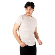 Deepsea 2302306 Bej Eteği Oval Kesim Waffle Kumaş Bisiklet Yaka Erkek T-shirt