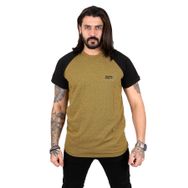Deepsea 2303030 Sarı Nokta Desenli Bisiklet Yaka Kolları Düz Renk Erkek T-shirt
