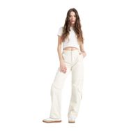 DeFacto Afra x DeFacto Ekru Straight Fit Kargo Cepli Normal Bel Gabardin Kadın Pantolon