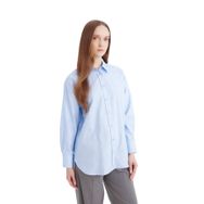 Defacto D1298AX24AU BE415 Mavi Relax Fit Uzun Kollu Tunik Kadın Gömlek