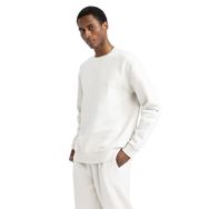 DeFacto Erkek DeFactoFit Standart Fit Bisiklet Yaka Sweatshirt, Taş Rengi, XS Sweatshirt