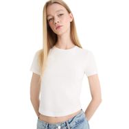 Defacto F3485AXNS ER105 Ekru Coool Fitted Basic Kısa Kollu Kadın Tişört