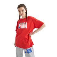 DeFacto Kadın Defacto Fit NBA Oversize Fit Kısa Kollu, Kırmızı , L T-shirt