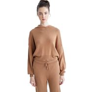 DeFacto Kadın Oversize Fit Kapüşonlu Kazak, Taba , L-XL Kazak