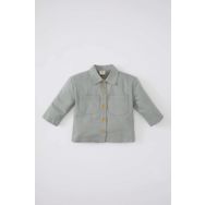 Defacto Kız Bebek Cepli Gabardin Uzun Kollu Gömlek B9654a524spgn1102