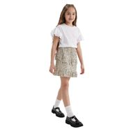 DeFacto Kız Çocuk Kız Çocuk Desenli Etek, Taş Rengi, 7/8 Y Etek