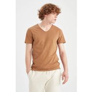 DeFacto M4791AZ22SP Slim Fit V Yaka Siyah Erkek Tişört