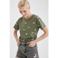 DeFacto M4991AZ.19SM.GD2 Altın V Yaka Regular Fit Kısa Kollu Kadın T-shirt