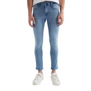 DeFacto Pedro Mavi Slim Fit Dar Kalıp Normal Bel Dar Paça Erkek Jean Pantolon