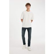 DeFacto Pedro Yeşil Slim Fit Dar Kalıp Normal Bel Dar Paça Erkek Jean Pantolon