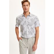 DeFacto R1488AZ20SM Erkek Yaprak Desenli Regular Fit Kısa Kollu Gömlek