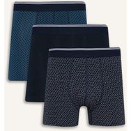 DeFacto Regular Fit Baskılı 3'lü Boxer D2314AX25AU - Lacivert-NV135 - Dropsuz