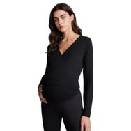 DeFacto Regular Fit Uzun Kollu Hamile Bluz, M, H2271AX26SM, Siyah-BK81, Kadın
