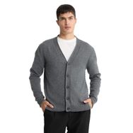 DeFacto Relax Fit V Yaka Düğmeli Triko Hırka, S, F7228AX25WN, Gri-GR311, Erkek