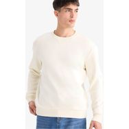 DeFacto T3777AZ25AU ER140 Ekru Regular Fit Bisiklet Yaka Basic Erkek Sweatshirt
