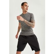 DeFacto W4922AZ21HS Slim Fit Bisiklet Yaka Kısa Kollu Gri Erkek Tişört