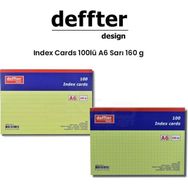 Deffter Index Cards 100'lü A6 Sarı 160 gr Defter