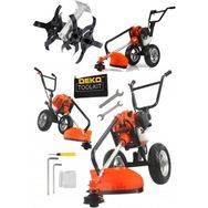 Deko Turkey 2'li Set Çapalama Makinesi + Arabalı Tekerlekli Tırpan Ot Biçme Çapalama Belleme Makinesi