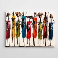 Dekolata Afrikalı İnsanlar Modern Sanat 100x140 cm Kanvas Tablo