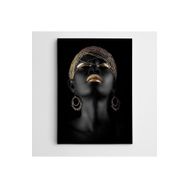 Dekolata Afrikalı Kadın 35x50 cm Kanvas Tablo