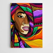 Dekolata Afrikalı Kadın Modern Sanat 25x35 cm Kanvas Tablo