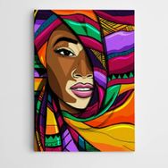 Dekolata Afrikalı Kadın Modern Sanat 40x60 cm Kanvas Tablo