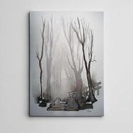 Dekolata Ağaç ve Çit Mini 60x85 cm Kanvas Tablo
