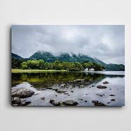 Dekolata Ağaçlar Kayalar Deniz 140x200 cm Kanvas Tablo