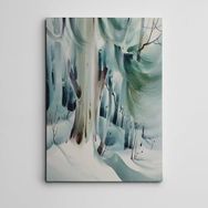 Dekolata Ağaçlar ve Kış Mini 60x85 cm Kanvas Tablo
