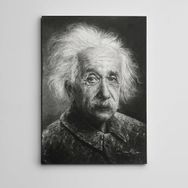Dekolata Albert Einstein Siyah Beyaz 25x35 cm Kanvas Tablo