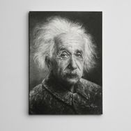 Dekolata Albert Einstein Siyah Beyaz 30x40 cm Kanvas Tablo
