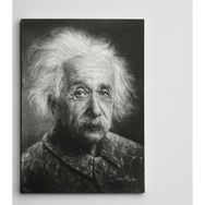 Dekolata Albert Eınsteın Siyah Beyaz 40x60 cm Kanvas Tablo