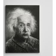 Dekolata Albert Eınsteın Siyah Beyaz 50x70 cm Kanvas Tablo