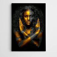 Dekolata Altın ve Siyah Modern Sanat 35x50 cm Kanvas Tablo