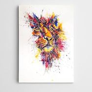 Dekolata Aslan Çizim Modern Sanat 20x30 cm Kanvas Tablo