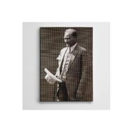 Dekolata Atatürk Beyaz Şapka 140x200 cm Kanvas Tablo