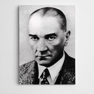 Dekolata Atatürk Portre Siyah Beyaz 85x120 cm Kanvas Tablo