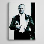 Dekolata Atatürk Siyah Beyaz 11 25x35 cm Kanvas Tablo