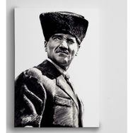 Dekolata Atatürk Siyah Beyaz 14 30x40 cm Kanvas Tablo