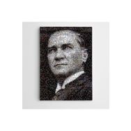 Dekolata Atatürk Siyah Beyaz Mozaik 85x120 cm Kanvas Tablo