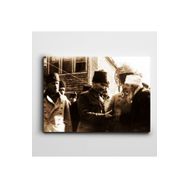 Dekolata Atatürk Vatandaşla Sohbet Ederken 60x85 cm Kanvas Tablo