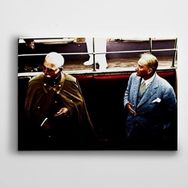 Dekolata Atatürk ve İran Şahı 70x100 cm Kanvas Tablo
